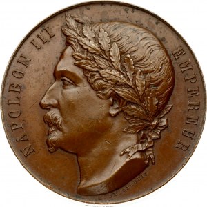 France Medal (1855) Napoleon III(1852-1870). (by H. Pelongueie. Napoleon III Emperor 1855). Bronze. Weight approx: 65...