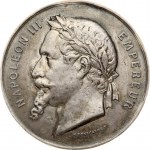France Medal 1867 Exposition. Napoleon III(1852-1870) by Pouscarme (Napoleon III Emperor exposition 1867 Paris). Silver...