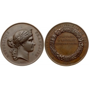 France Medal 1878 Universal Exhibition of Paris competition of breeding animals. Copper. Weight 64.73 gr...