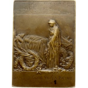 France Plaque 1894 Carnot Marie François Sadi 1837-1887. Bronze plaque n.d. (1898/1900) v. Louis Oscar Roty; Obverse...
