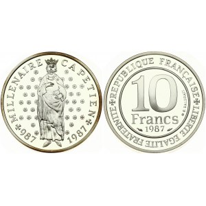 France 10 Francs 1987 1000th Anniversary of Hugo Capet. Obverse Lettering: REPUBLIQUE FRANCAISE...