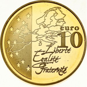 France 10 Euro 2003 Map of Europe. Obverse Lettering: RF 20 03. Reverse Lettering: 10 euro Liberté Égalité Fraternité...