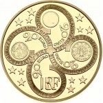 France 20 Euro 2003 1st Anniversary of Euro. Obverse: Curved cross design with multiple values. Reverse...