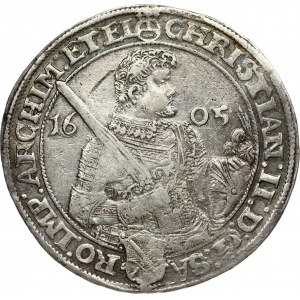 Germany Saxony 1 Thaler 1605 HR. Christian II; Johann Georg I and August (1591-1611). Obverse...