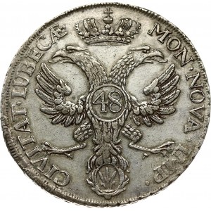 Germany LÜBECK 48 Schilling 1752 JJJ Obverse: Crowned imperial eagle; large 48 in circle on breast...
