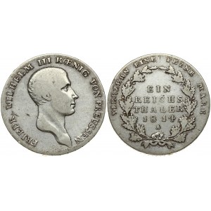 Germany PRUSSIA 1 Thaler 1814 A Friedrich Wilhelm III(1797-1840). Obverse: Head right. Legend: FRIEDR...