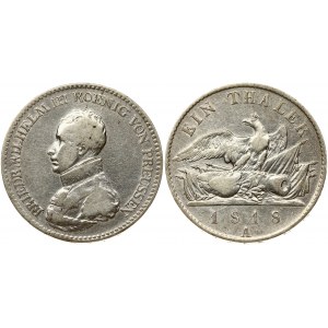 Germany PRUSSIA 1 Thaler 1818 A Friedrich Wilhelm III(1797-1840). Obverse: Uniformed bust left. Obverse Legend: FRIEDR...