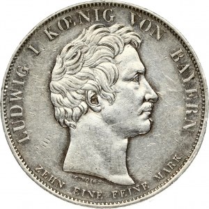 Germany BAVARIA 1 Thaler 1828 Blessings of Heaven on Royal Family. Ludwig I(1825-1848). Obverse: Head right...