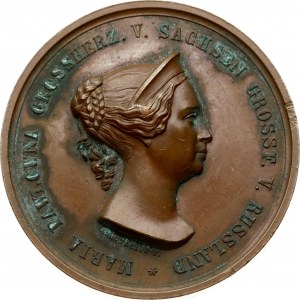 Germany Saxony - Weimar Medal (1854). (D) Karl Friedrich 1828-1853 AE-Medal 1854; v.Ang. Facius. To 50 years of charity...