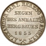 Germany Anhalt-Bernburg 1 Thaler 1855 Ausbeute. Alexander Karl (1834-1863). Obverse...