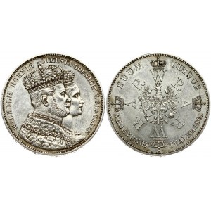 Germany PRUSSIA 1 Thaler 1861A Coronation of Wilhelm and Augusta. Wilhelm I(1861-1888). Obverse...