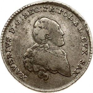 Germany SAXONY 1/6 Thaler 1765 EDC Xaver (1763-1768). Obverse: Armored bust right. Reverse: Crowned arms; value below...