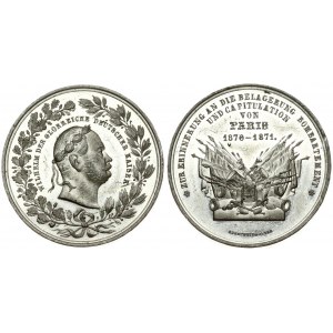 Germany Medal (1870-1871) Siege and surrende of Paris; by V. Dreutvett. Zinc. Weight approx: 18.22g. Diameter...