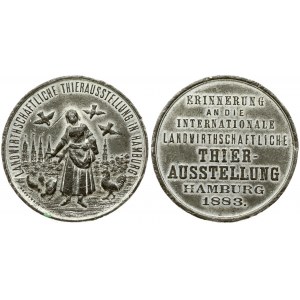 Germany Hamburg Medal 1883 International animal exhibition; by Drent Welt. Tin. Weight approx: 30.92g. Diameter...