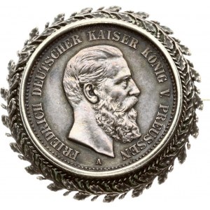 Germany Prussia Broche with coin (2 Mark) 1888. German States PRUSSIA 2 Mark 1888A Friedrich III(1888). Obverse...