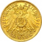 Germany SAXONY 20 Mark 1914E Friedrich August III(1904-1918 ). Obverse: Head right. Reverse...