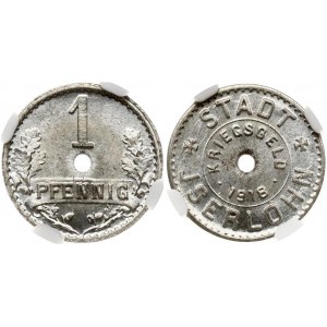 Germany Westphalia Iserlohn 1 Pfennig 1918 Obverse Lettering: STADT JSERLOHN KRIEGSGELD 1918. Reverse Lettering...