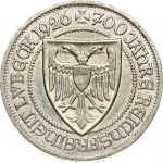 Germany Weimar Republic 3 Reichsmark 1926 A 700 Years of Freedom for Lubeck. Obverse: Denomination within circle...