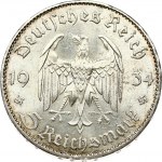 Germany Third Reich 5 Reichsmark 1934J 1st Anniversary - Nazi Rule. Obverse: Eagle divides date; denomination below...