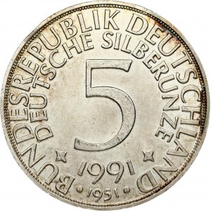 Germany Token (1991) 40th anniversary of the 5 Deutsche Mark Coin. Obverse...