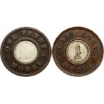 Great Britain Token 1 Penny (1844) Model. Obverse Lettering: ONE PENNY VICTORIA REG: · MODEL ·. Reverse Lettering...