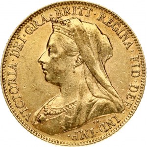 Great Britain 1 Sovereign 1900 Victoria(1837-1901). Obverse: Mature draped bust left. Obverse Legend...