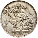 Great Britain 1 Crown 1902 Edward VII (1901-1910). Obverse: Head right. Reverse: St. George slaying the dragon...