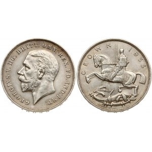 Great Britain 1 Crown 1935 Silver Jubilee. George V (1910-1936). Obverse: Head left. Reverse: St...