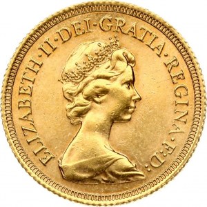 Great Britain 1 Sovereign 1979 Elizabeth II(1952-). Obverse: Young bust right. Reverse: St. George slaying the dragon...