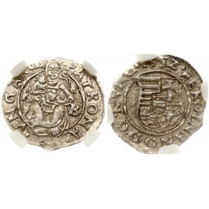 Hungary 1 Denar 1552KB Ferdinand I (1526-1564). Obverse: Fourfold curved coat of arms: Hungarian Árpád stripes...