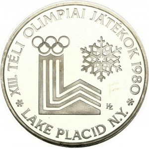 Hungary 200 Forint 1980 XIII Winter Olympics - Lake Placid. Obverse: Ice-dancing pair. Lettering...