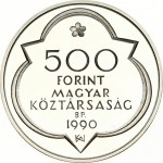 Hungary 500 Forint 1990 King Matthias - Buda Civitas Regia. Obverse: Inscriptions. Lettering...
