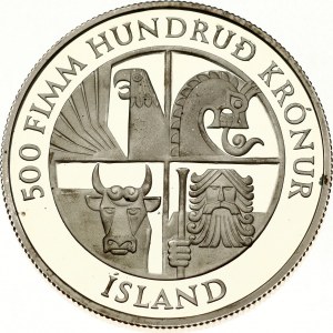 Iceland 500 Kronur 1974 1100th Anniversary of the First Settlement in the Island. Obverse...