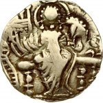 India Kushan Empire 1 Dinar Circa AD 350-385. Obverse: King standing left; sacrificing over an altar...