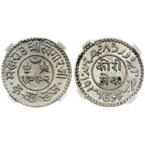 India KUTCH 1 Kori 1936/VS1992. Obverse Legend: Edward VIII... Reverse: 'Kori Ek' in Nagari within the circle and ...