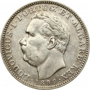 India-Portuguese GOA 1 Rupia 1882 Luis I(1861 - 1889). Obverse: Head left. Reverse: Crowned arms within sprays. Silver...