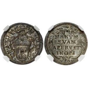 Italy PAPAL STATES 1 Grosso (1711)-XII Clement XI(1700-1721). Averse: Papal arms. Reverse: Inscription in cartouche...