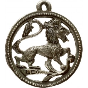 Italy Sign (20th Century) Leo (Zodiac Sign). Obverse: LEO. Reverse: GV MILANO. Brass silvered. Weight approx: 38.00 g...