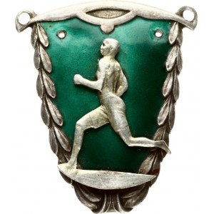 Latvia Sport Badge (1920-1930) K. Wihtolin Riga. Silver. Enamel. Weight approx: 14.75 g. Diameter...