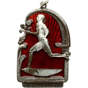 Latvia Sport Badge (1920-1930) K. Wihtolin Riga. Copper Silvered. Enamel. Weight approx: 11.25 g. Diameter...