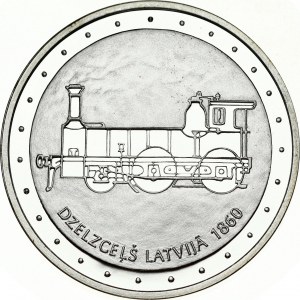 Latvia 1 Lats 2011 Railways in Latvia. Obverse: Features a wheel of steam locomotive...