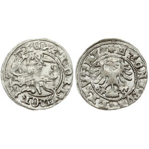 Lithuania 1/2 Grosz ND (1501-1503) Vilnius. Alexander Jagiellon (1492-1506). Obverse: Vytis, legend MON 'o ALEXANDRI o ...