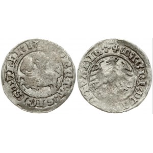 Lithuania 1/2 Grosz 1513 Vilnius. Sigismund I the Old (1506-1548). Obverse: +MONETA:SIGISMVNDI:13 Reverse: +MAGNI:DVCIS...