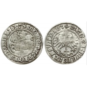 Lithuania 1/2 Grosz 1513 Vilnius. Sigismund I the Old (1506-1548). Obverse: +MONETA:SIGISMVNDI:13:. Reverse: +MAGNI...