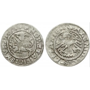 Lithuania 1/2 Grosz 1519 Vilnius. Sigismund I the Old (1506-1548). Obverse: +MOИETA:SIGISMVNDI:1519 Reverse: +MAGNI...