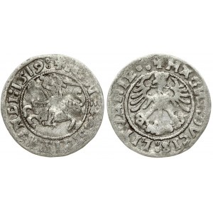 Lithuania 1/2 Grosz 1519 Vilnius. Sigismund I the Old (1506-1548). Obverse: +MONETA SIGISMVNDI:1519: Reverse: +MAGNI...
