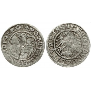 Lithuania 1/2 Grosz 1520 Vilnius. Sigismund I the Old (1506-1548). Obverse: +MOИETA:SIGISMVИDI:15Z0: Reverse: +MAGИI...