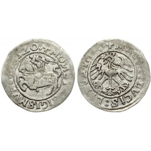 Lithuania 1/2 Grosz 1520 Vilnius. Sigismund I the Old (1506-1548). Obverse: +MOИETA:SIGISMVAИDI:15Z0: Reverse: +MAGИI...