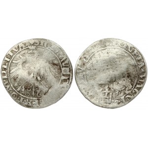 Lithuania 1 Grosz 1535 N Vilnius. Sigismund I the Old(1506-1548). Obverse: Eagle with unusual tail. Reverse: letter N ...