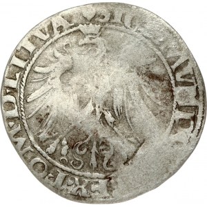 Lithuania 1 Grosz 1535 N Vilnius. Sigismund I the Old(1506-1548). Obverse: Eagle with unusual tail. Reverse: letter N ...